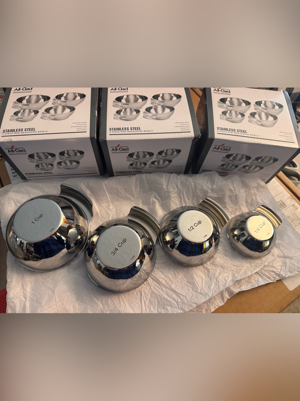 All-Clad Stainless Steel 4-Piece Mini Measuring Bowls - Picture 4 of 15